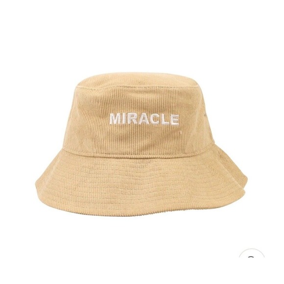 NAHMIAS Sand Corduroy Miracle Bucket Hat Size One Size Spellout Beige/Cream - Picture 2 of 6